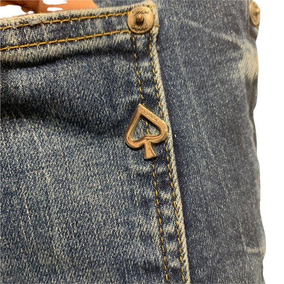 Maryley Stretch Crop Fray Hem Jeans Hippie Grunge Size US 28 - Picture 6 of 11